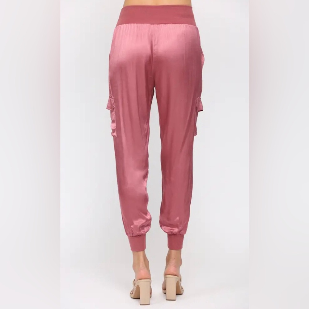 Satin Cargo Joggers - Picture 2 of 3